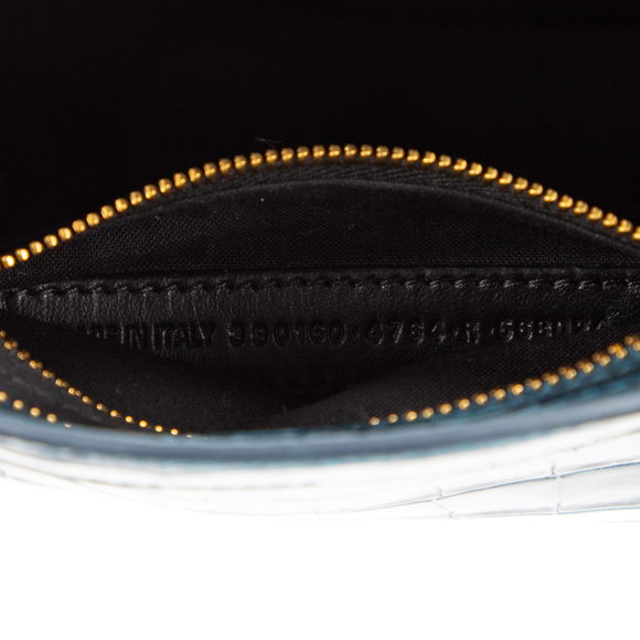 Balenciaga Mini City in Petro Blue Crocodile Embossed Leather - Picture 9 of 10